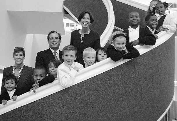 Laurada and children in building pre-renovations
